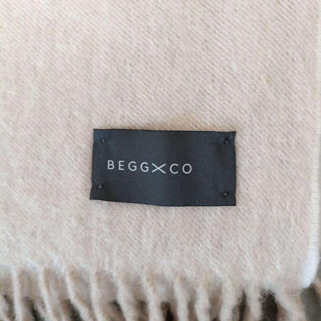 BEGG×CO ベージュ カシミヤ100%大判マフラー