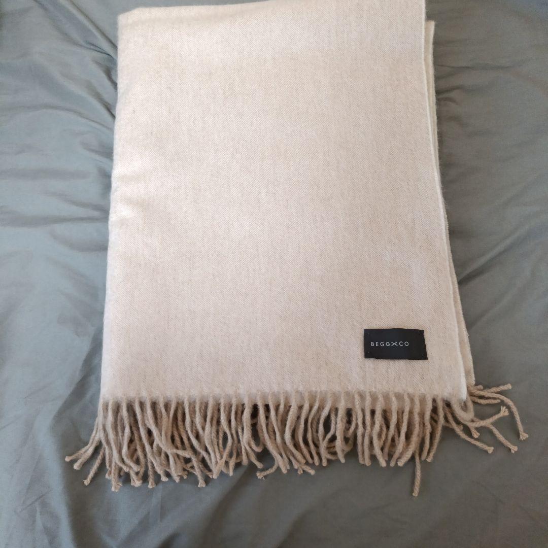 BEGG×CO ベージュ カシミヤ100%大判マフラー