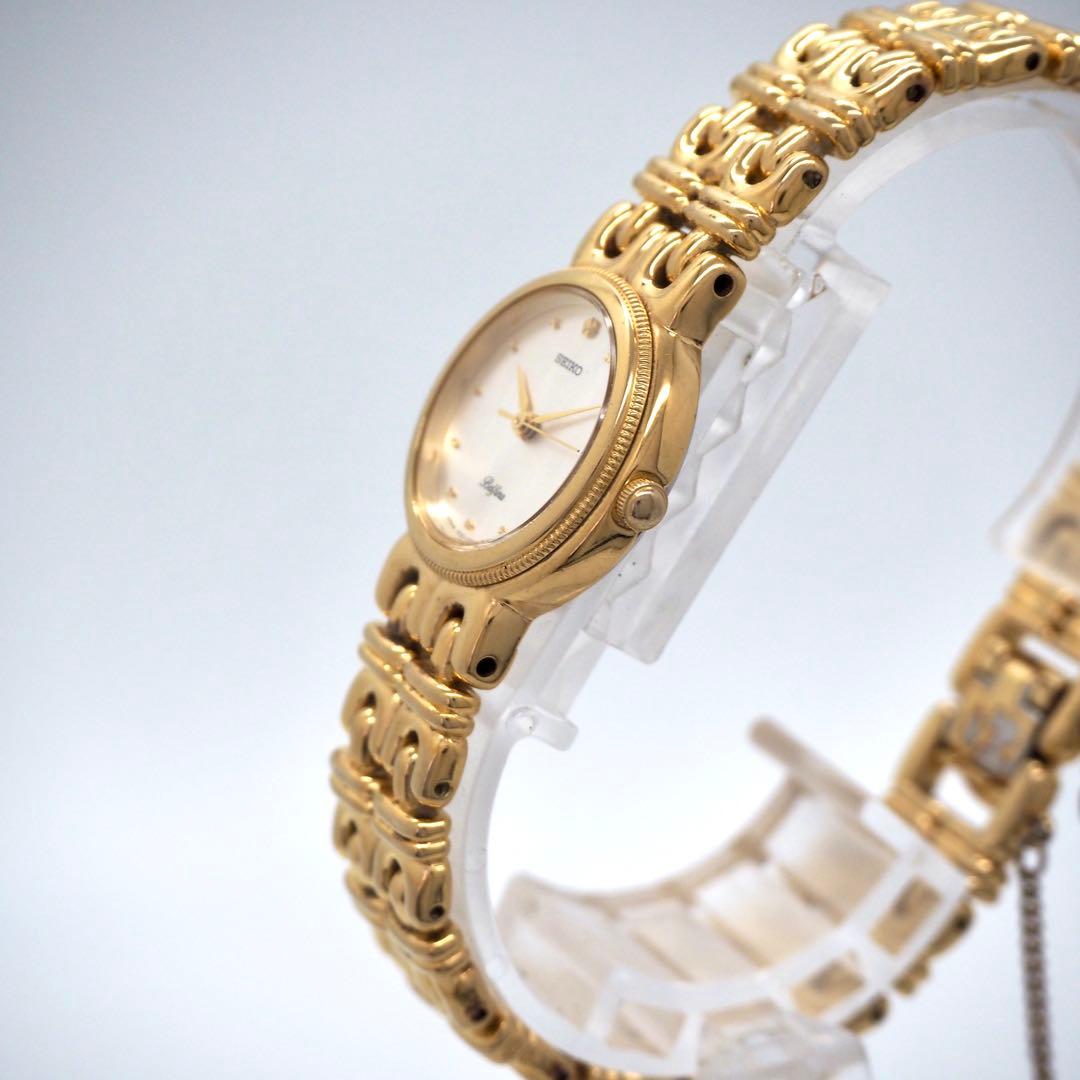 573 稼働【美品】SEIKO レディース 時計 ゴールド　ベルフィーナ　丸型