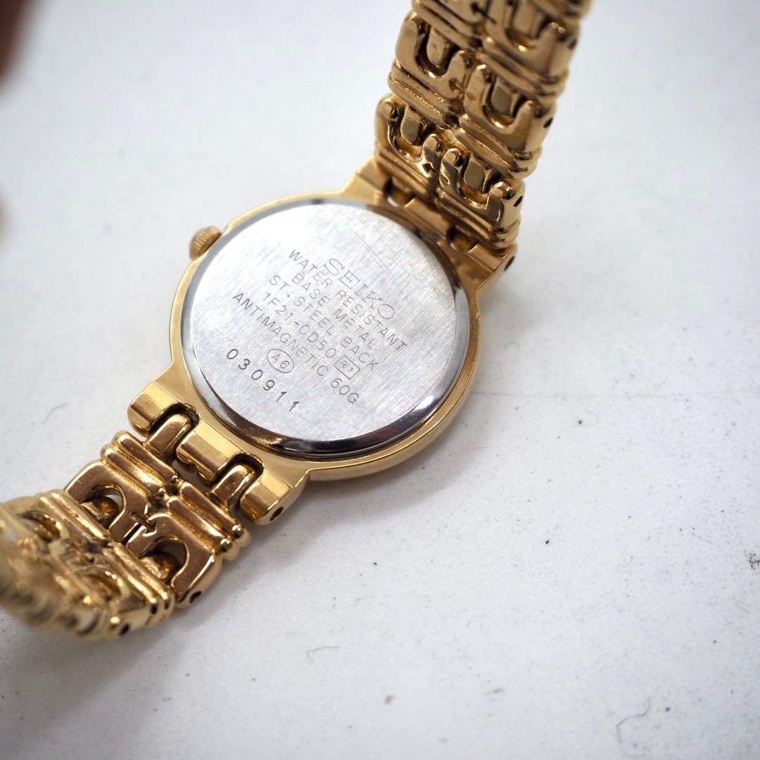 573 稼働【美品】SEIKO レディース 時計 ゴールド　ベルフィーナ　丸型