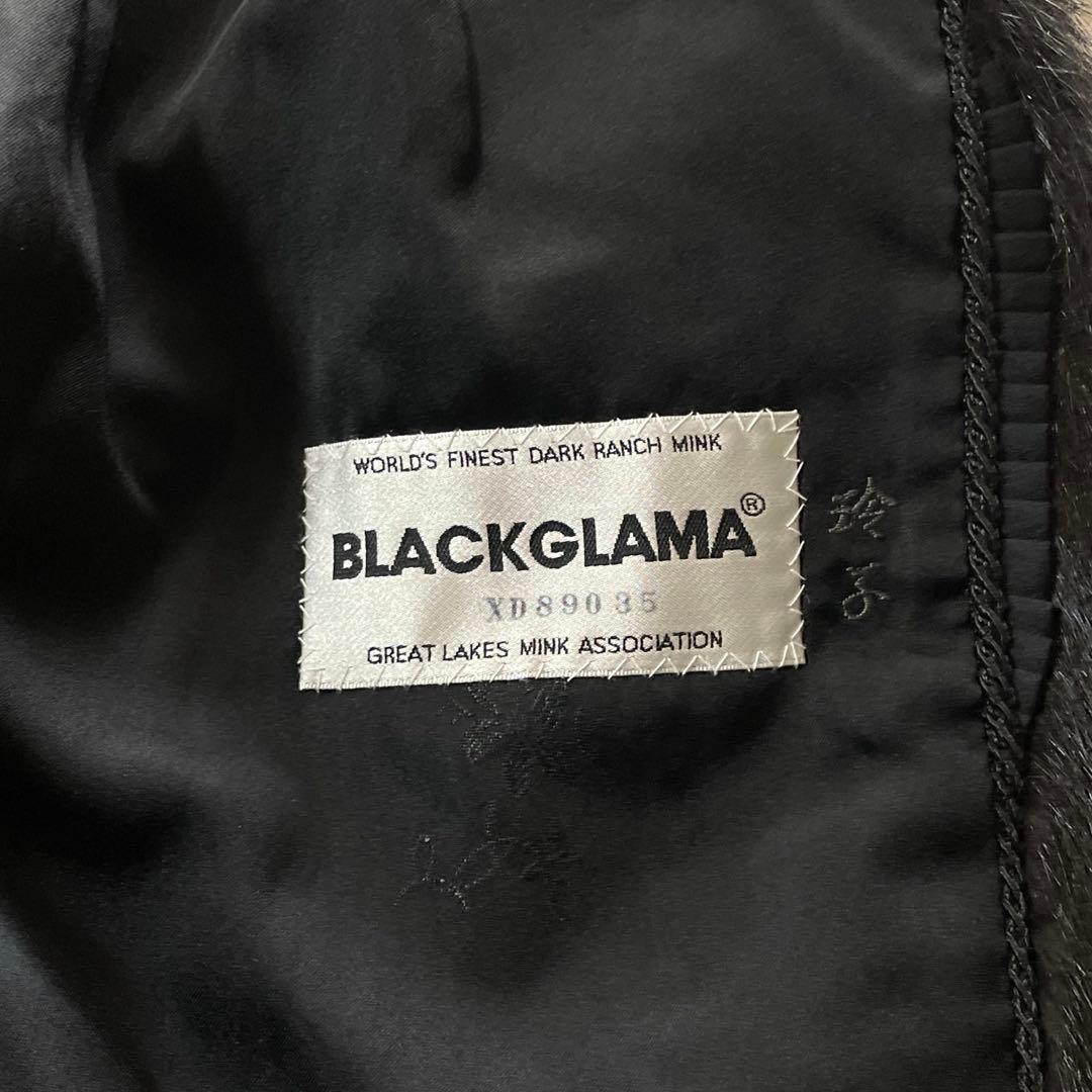 ブラックグラマ 金ボタン ミンク 毛皮 コート リアルファー L相当 毛並み◎