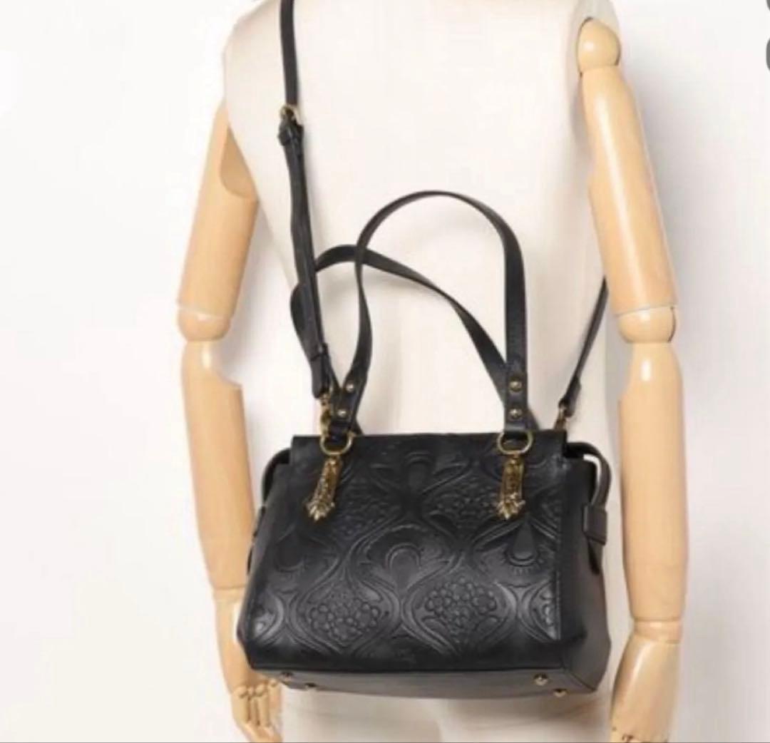 ANNA SUI ノヴァ　2way バッグ ブラック 牛革