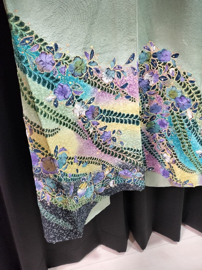 辻が花 訪問着 緑