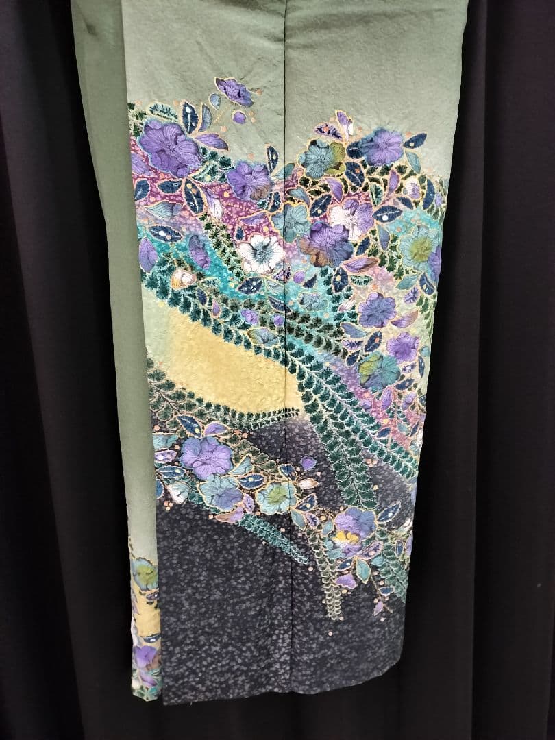 辻が花 訪問着 緑