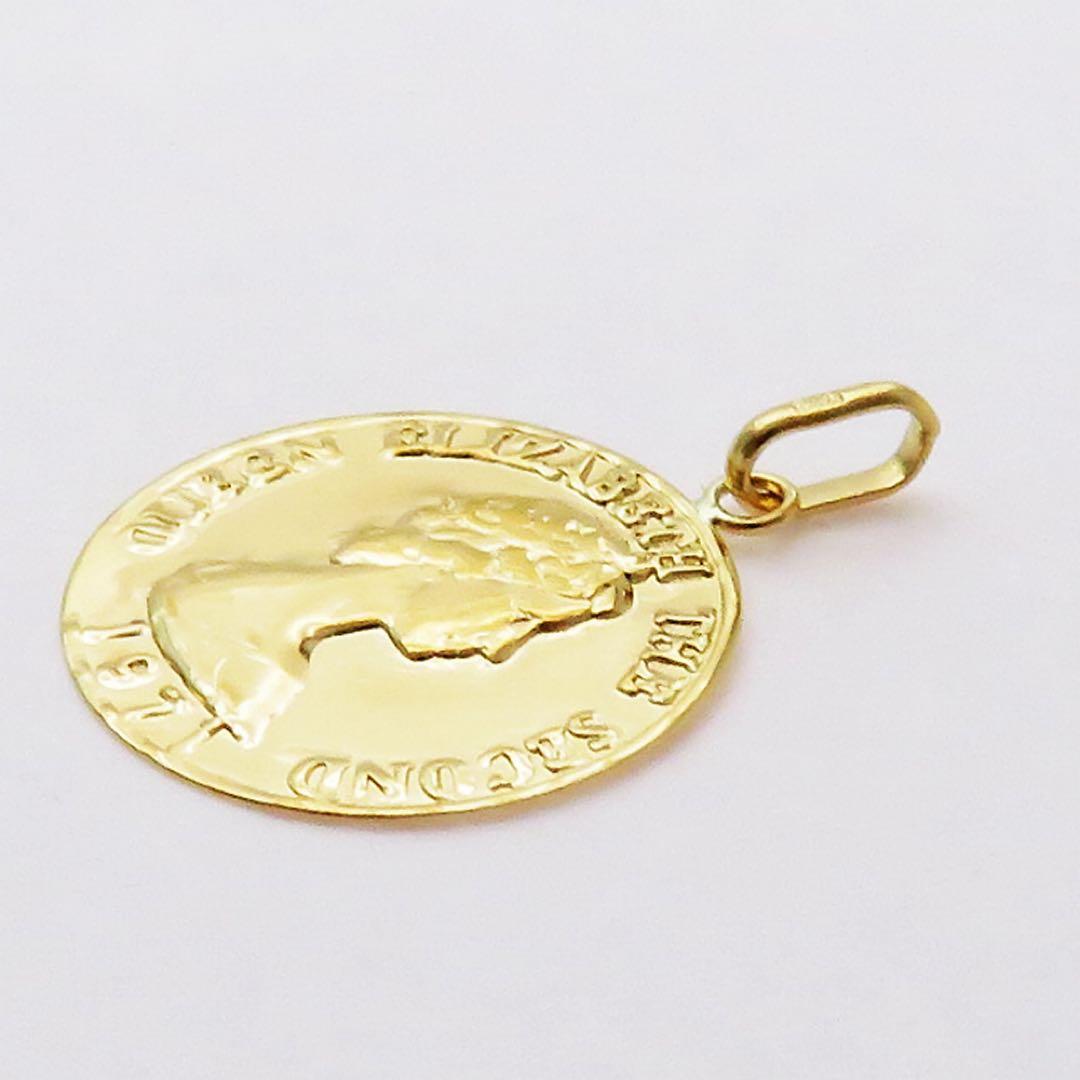 モ*ジ様 K18YG 18金 エリザベス ペンダントトップ 14ミリ 0.