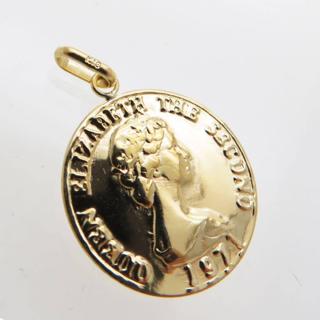 モ*ジ様 K18YG 18金 エリザベス ペンダントトップ 14ミリ 0.