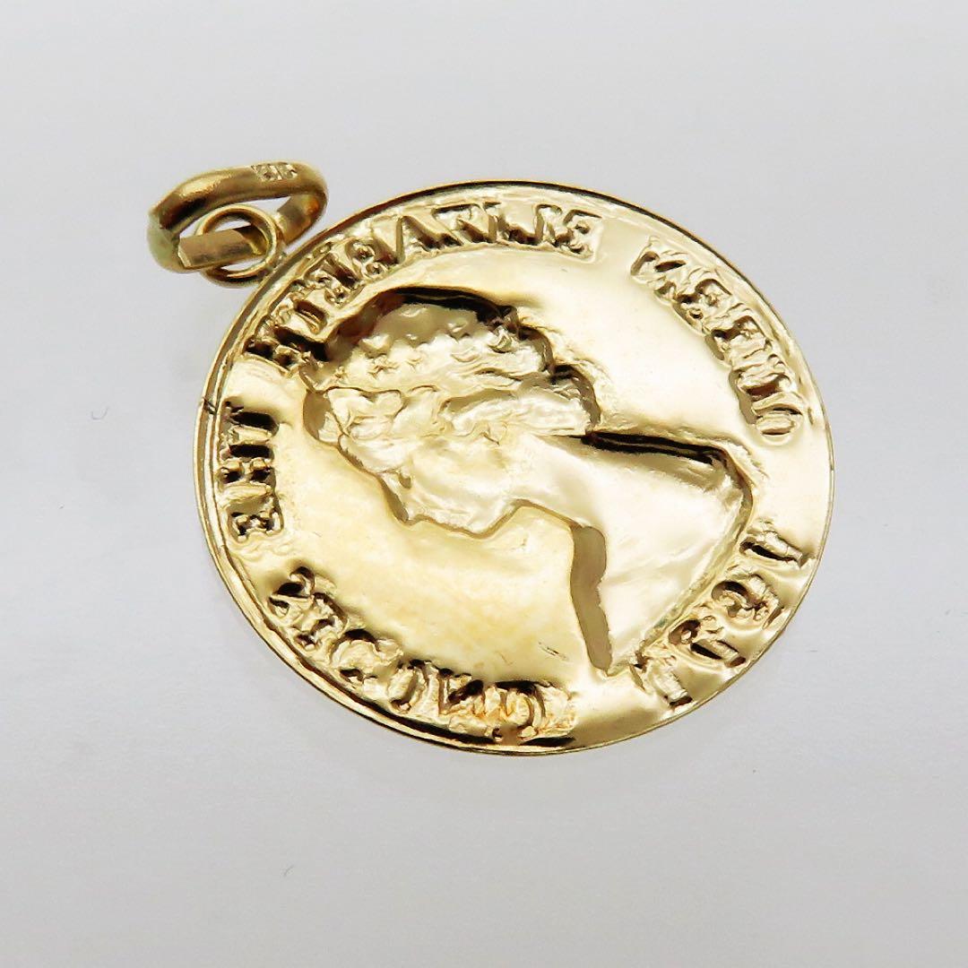 モ*ジ様 K18YG 18金 エリザベス ペンダントトップ 14ミリ 0.