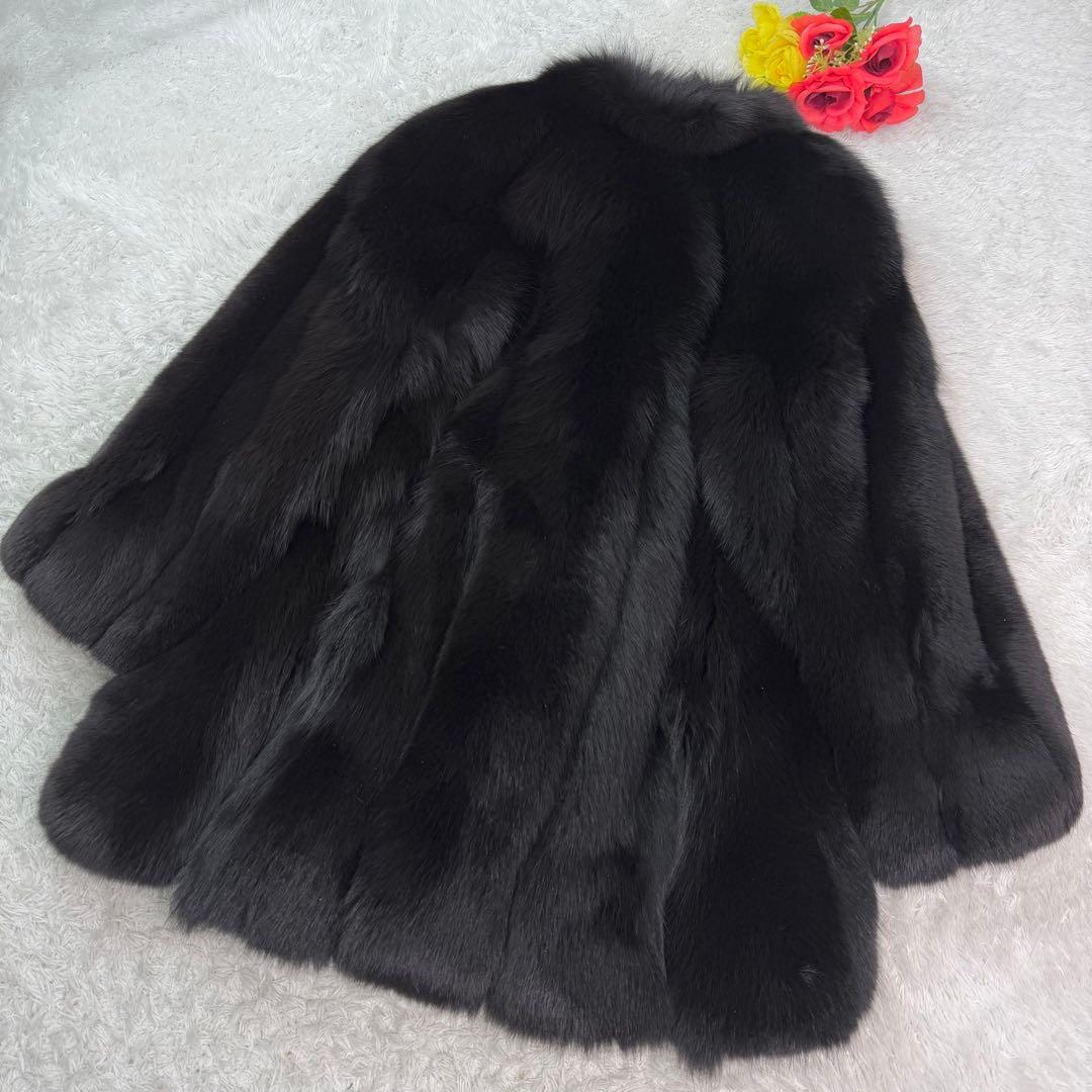 美品 ボリューム◎ 毛並み◎ ブルーフォックス 本毛皮 なめし柔らか