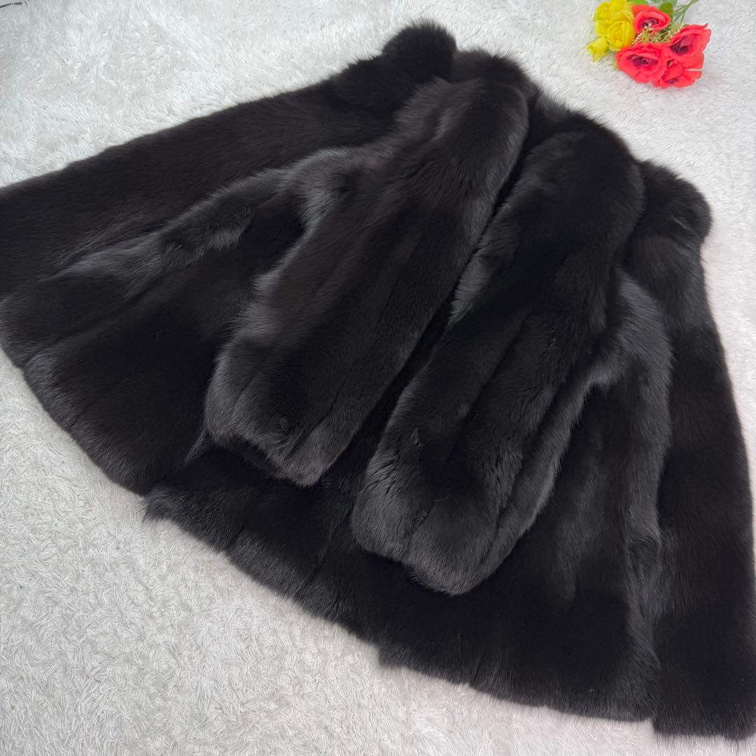 美品 ボリューム◎ 毛並み◎ ブルーフォックス 本毛皮 なめし柔らか