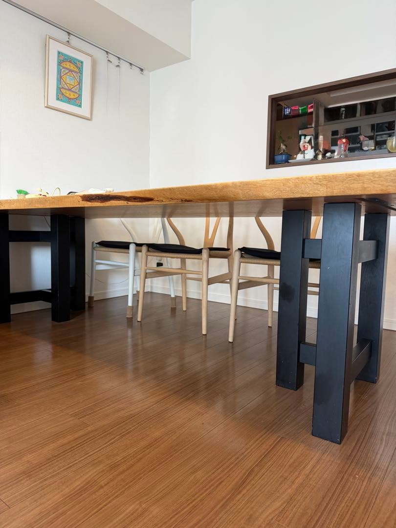 一枚板　ダイニングテーブル脚　木製　※もう1つの出品とセットでご購入ください