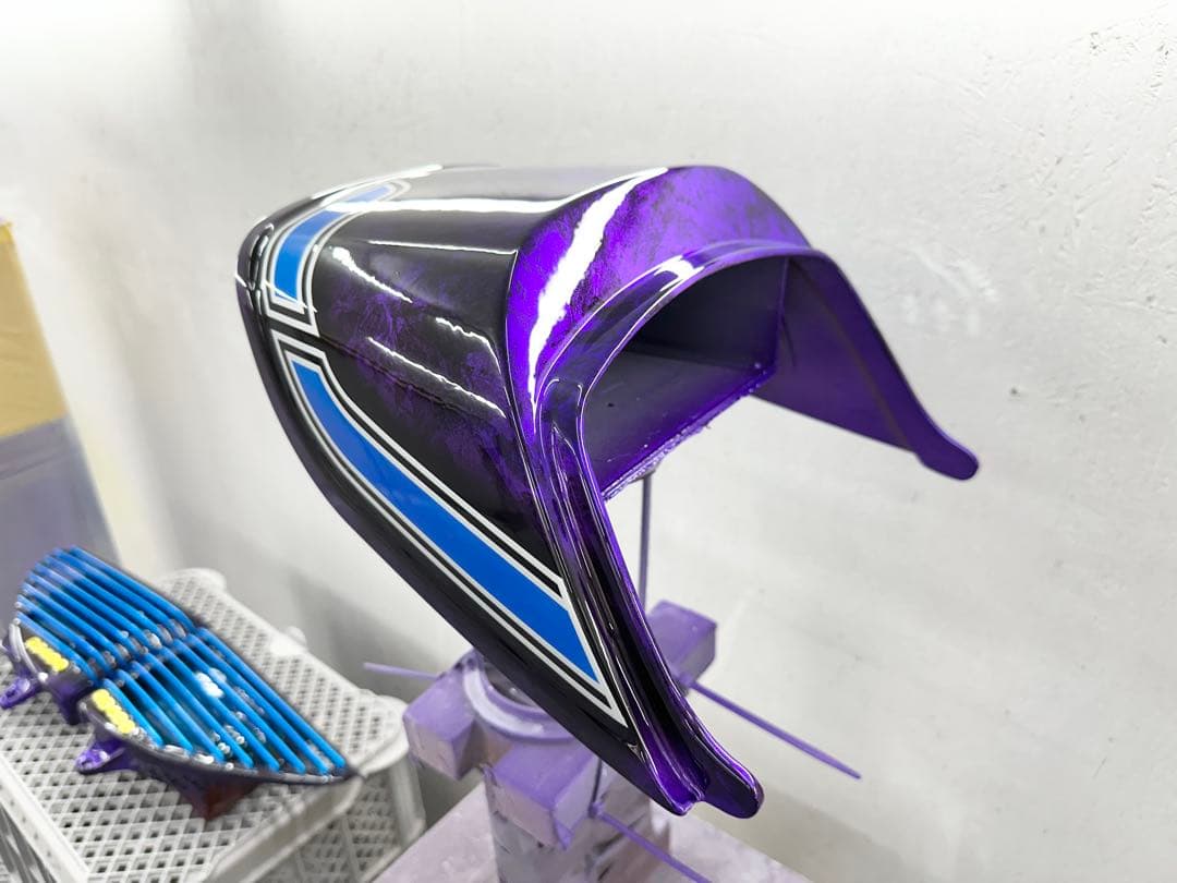 塗りたて！GS400外装セットE2ライン紫青ラップ塗装