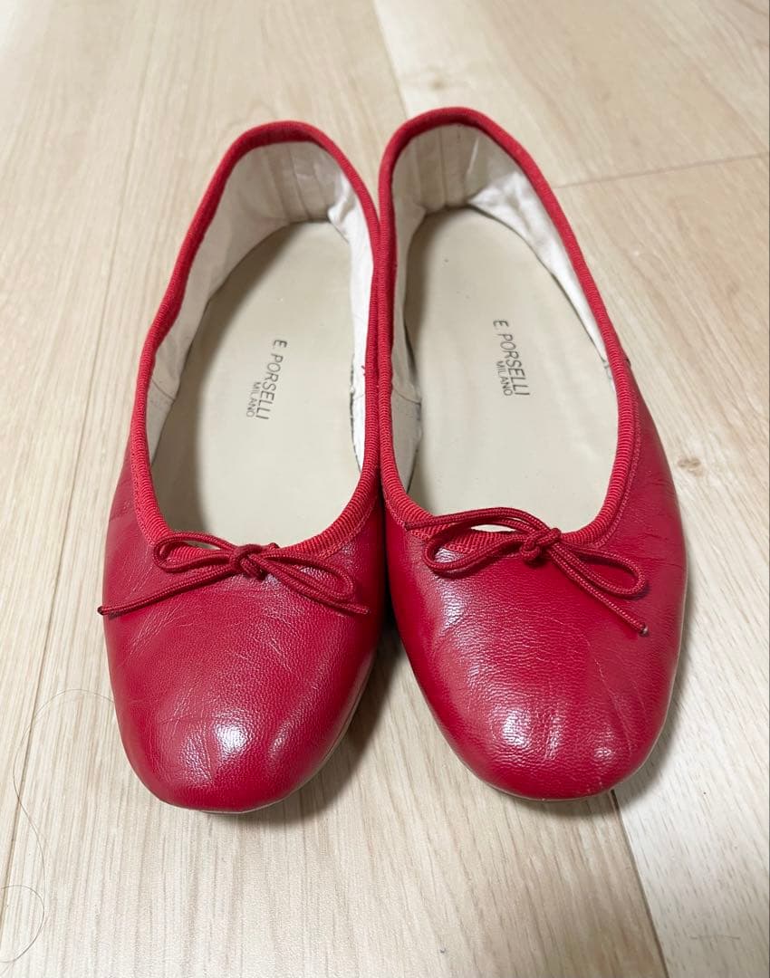 美品Porselli（ポルセリ）バレーシューズ　RED赤　37