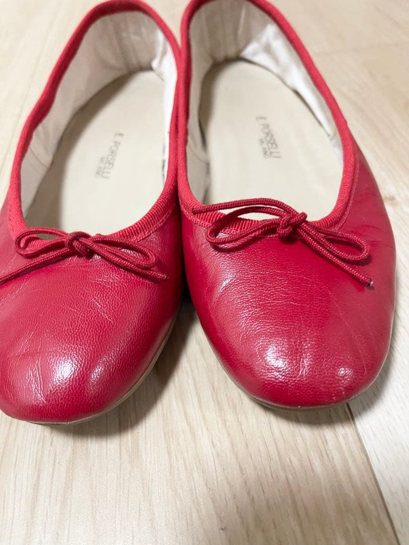 美品Porselli（ポルセリ）バレーシューズ　RED赤　37