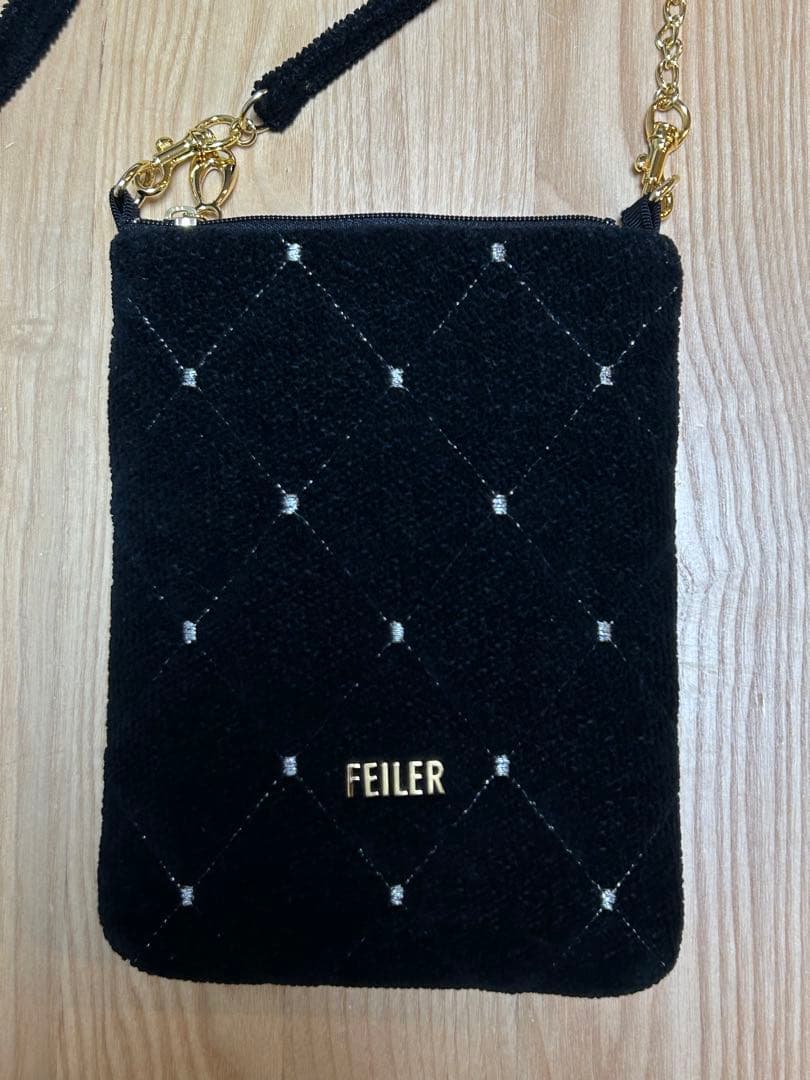 フェイラー　ユニ ブラック スマホショルダーバッグ
