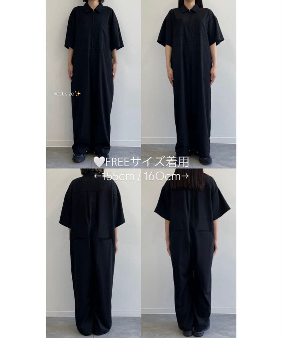 wee9s ハーフスリーブジップオールインワン