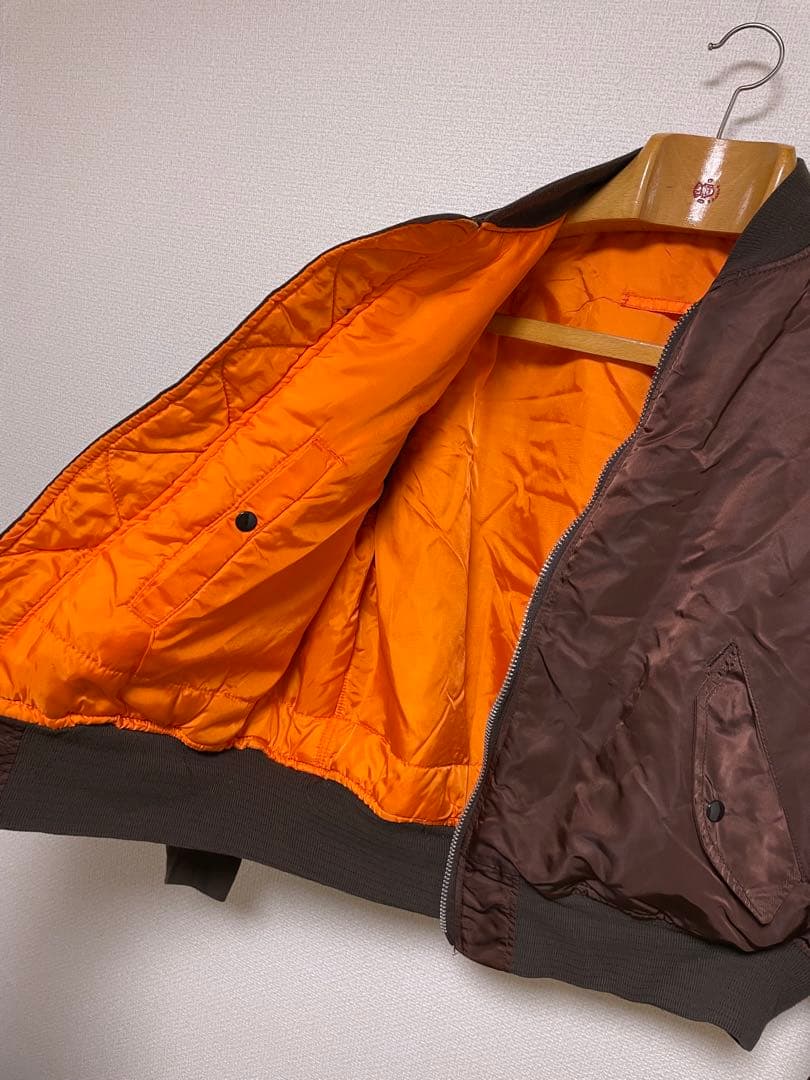 90s USA製 ALPHA 激レア チョコレート MA1 MA-1 ジャケット