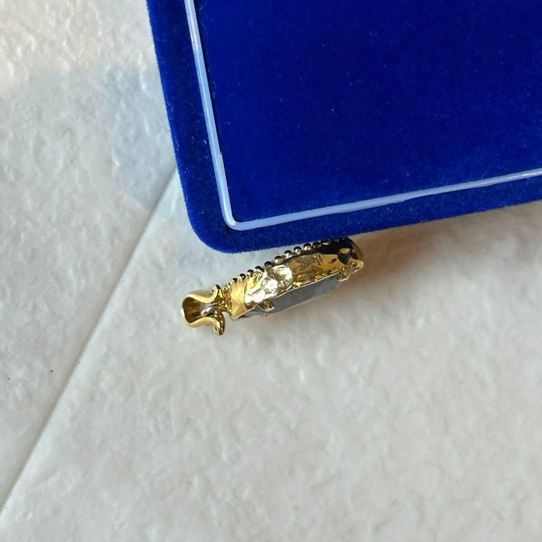 一点物 英国ヨーロッパ ミル打ち オーバルラブラドライト ネックレス トップ