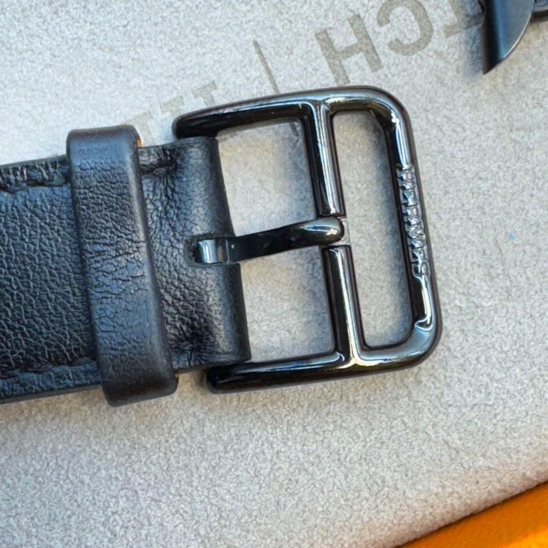 2301 Apple Watch エルメス　ブラック　黒　レザーストラップ