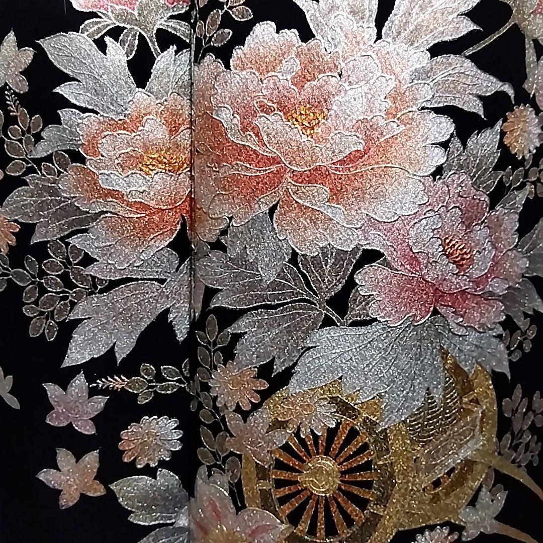 付下げ セット 袋帯 和田光正 作家物 落款 黒 花車 一つ紋