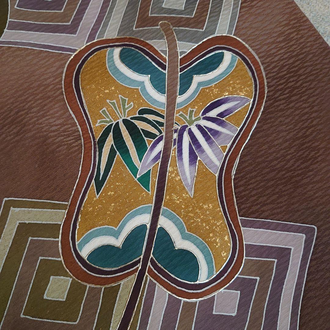 【美品】正絹 日本製 京都一秀 産着 長襦袢付 男児　光悦茶　袴付　高級