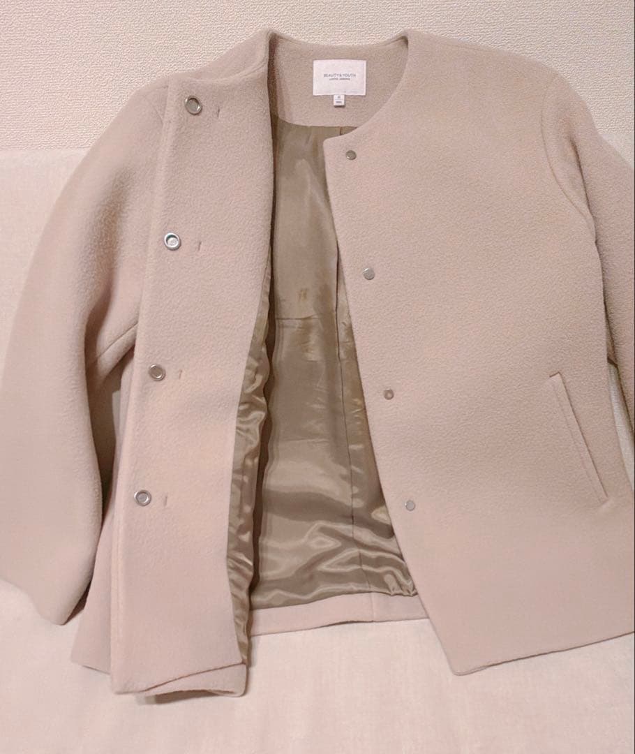 BEAUTY&YOUTH ノーカラーショートコート