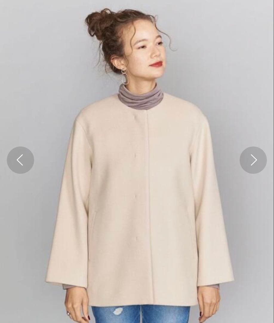 BEAUTY&YOUTH ノーカラーショートコート