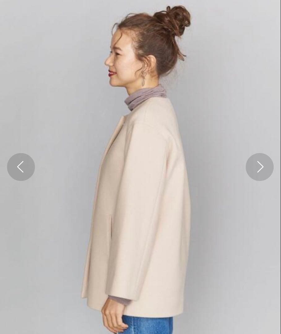 BEAUTY&YOUTH ノーカラーショートコート