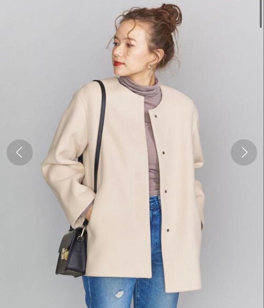 BEAUTY&YOUTH ノーカラーショートコート