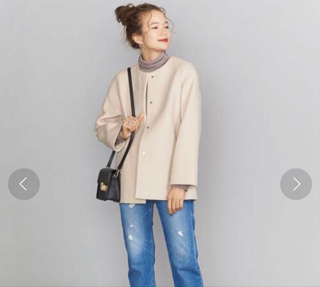 BEAUTY&YOUTH ノーカラーショートコート