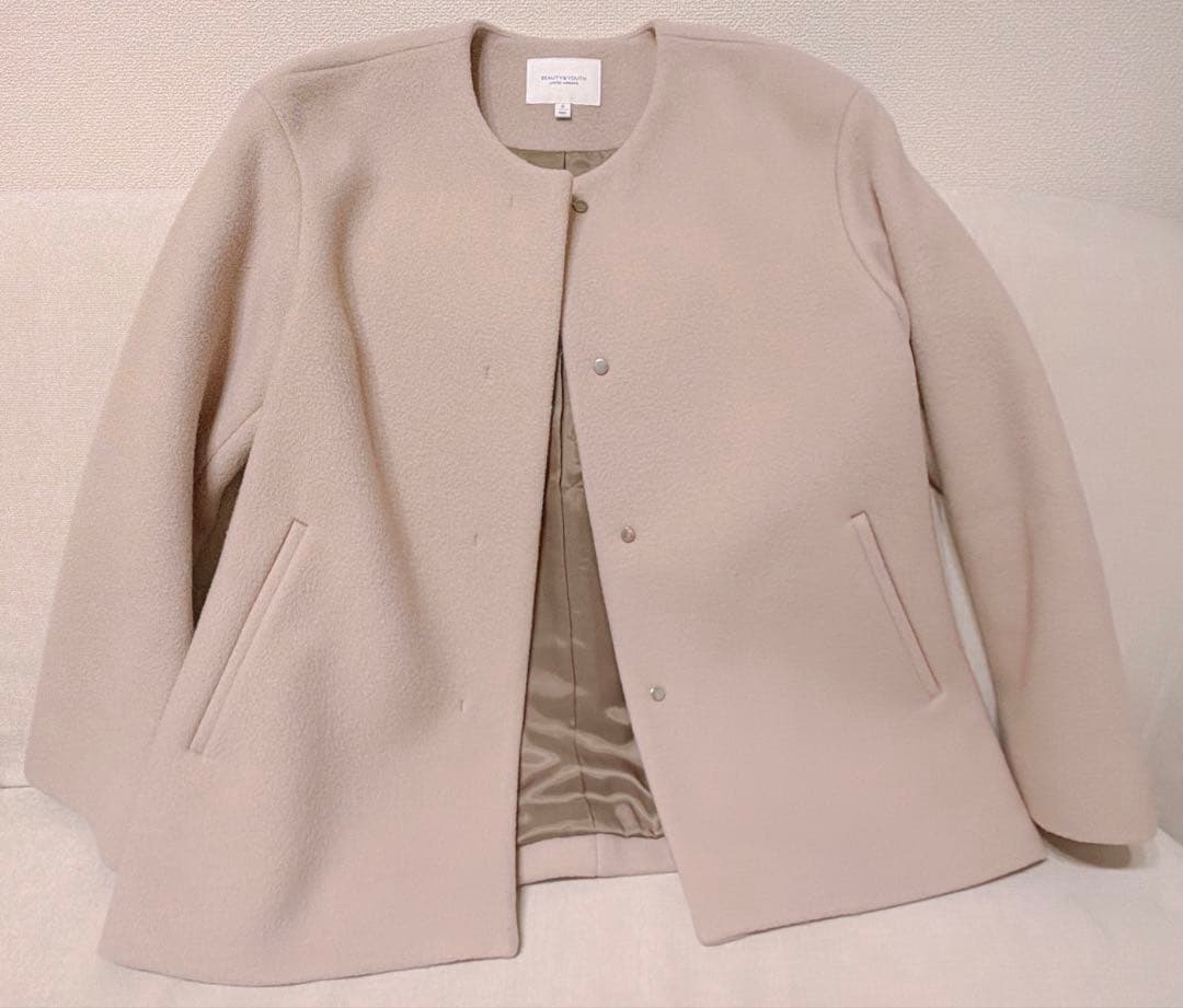 BEAUTY&YOUTH ノーカラーショートコート