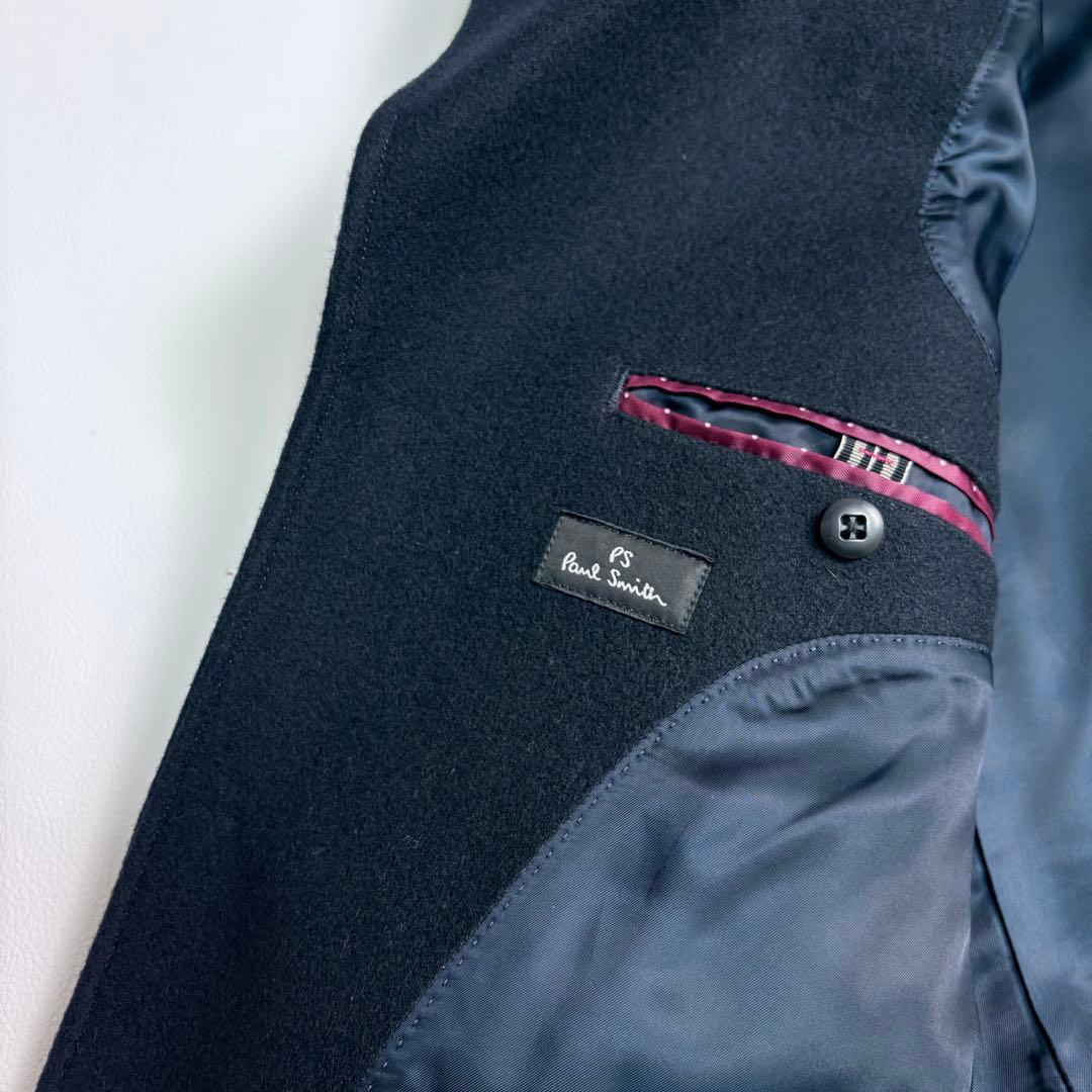 【未使用しつけ付】ポールスミス メルトンウールコート ビジネス ネイビー L