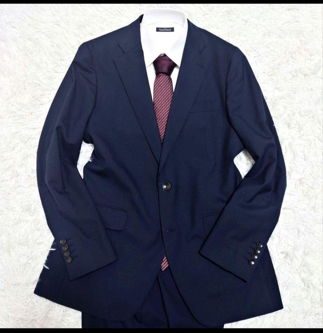 大きめサイズ　スーツセレクト　セットアップ　スーツ　ネイビー　AB7　XL相当