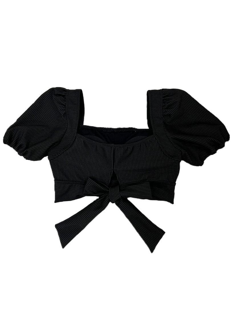 PEAK&PINE バックリボンパフスリーブワンピ見えビキニ&ショートパンツ