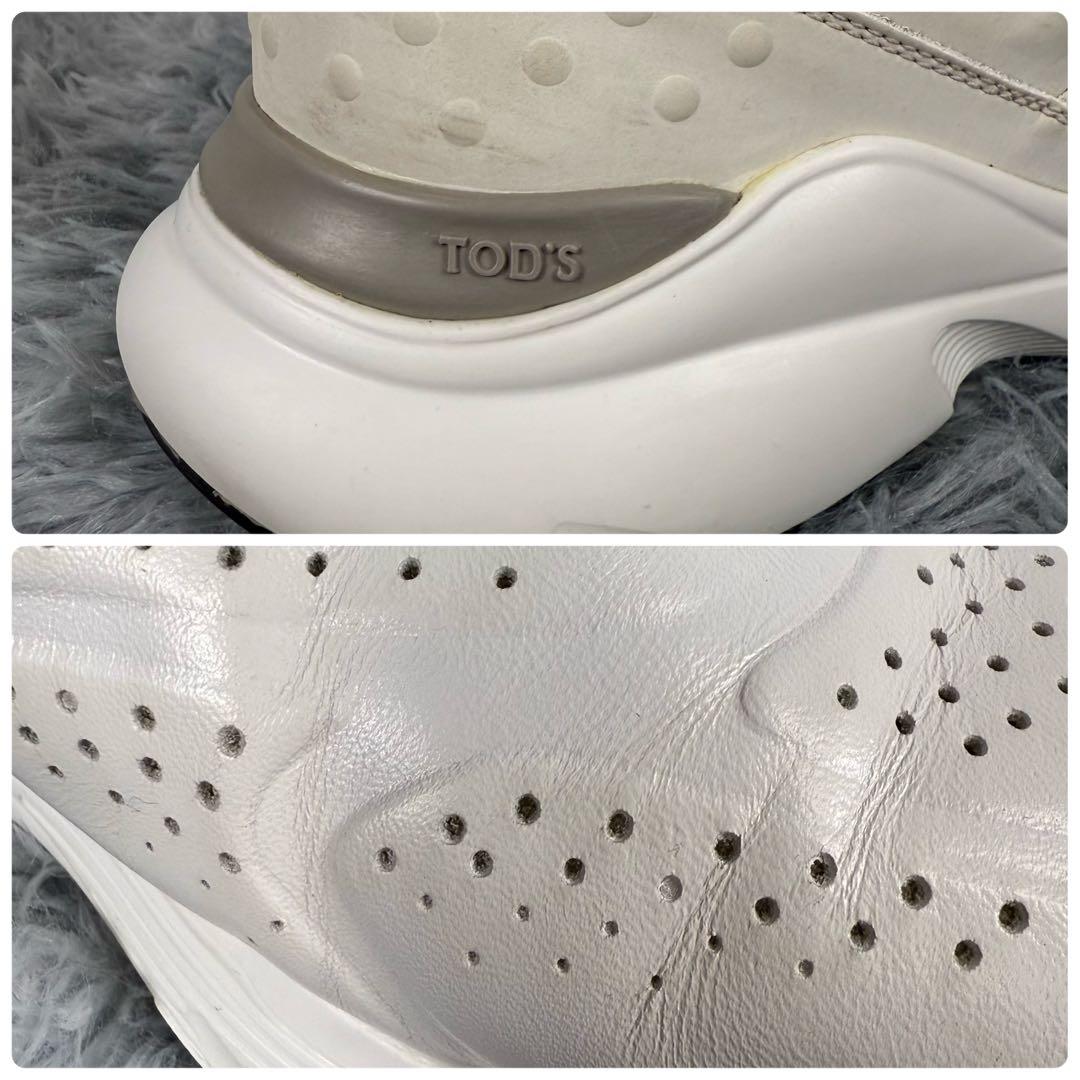 さ*ん様 【良品】TOD’S 厚底レザースニーカー 38 白 ホワイト系 クリー