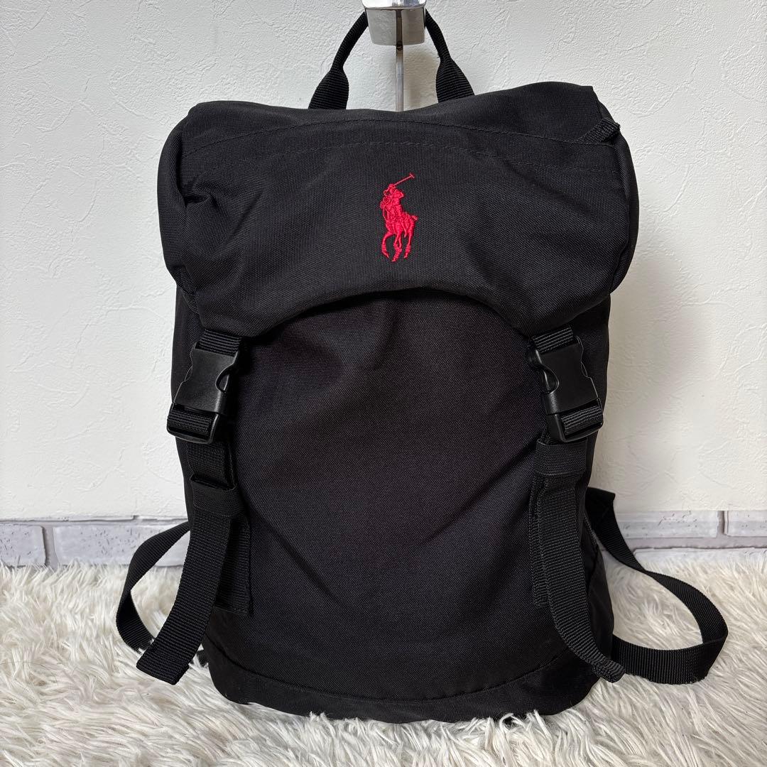 美品☆【ポロラルフローレン】ポニー　ブラック　バックパック　リュック　y2k