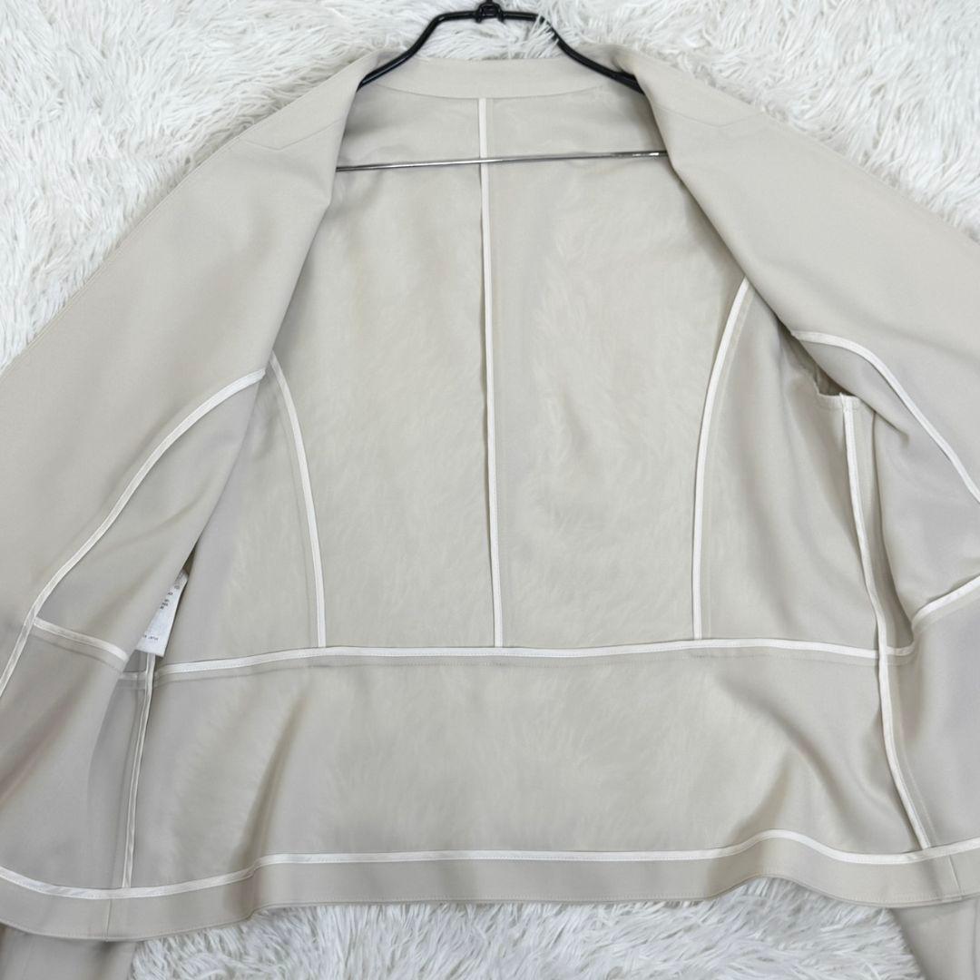 まーみになります　大きいサイズ ドライタッチ生地 ノーカラージャケット