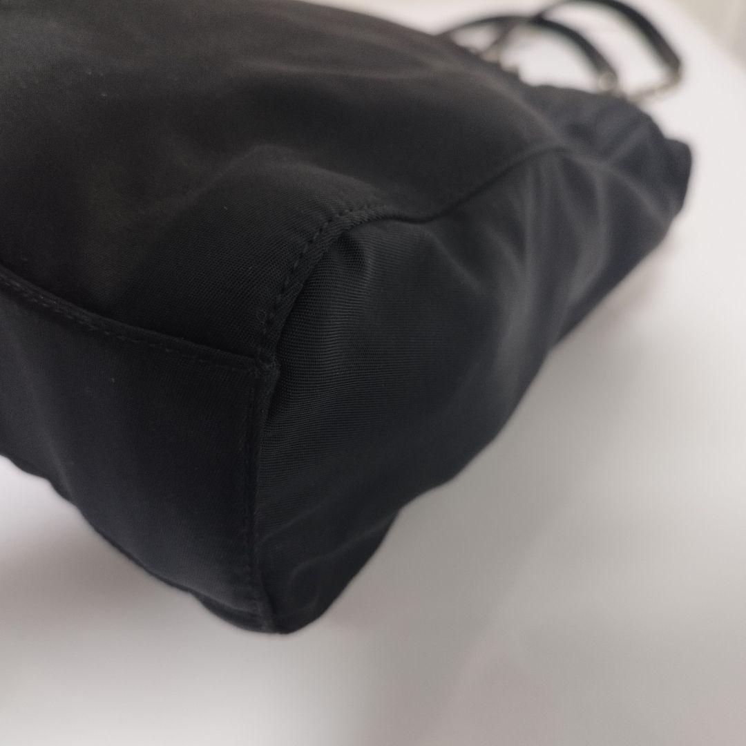 美品☆　プラダ　シルバーチェーン　ショルダーバッグ　ナイロン　三角ロゴプレート