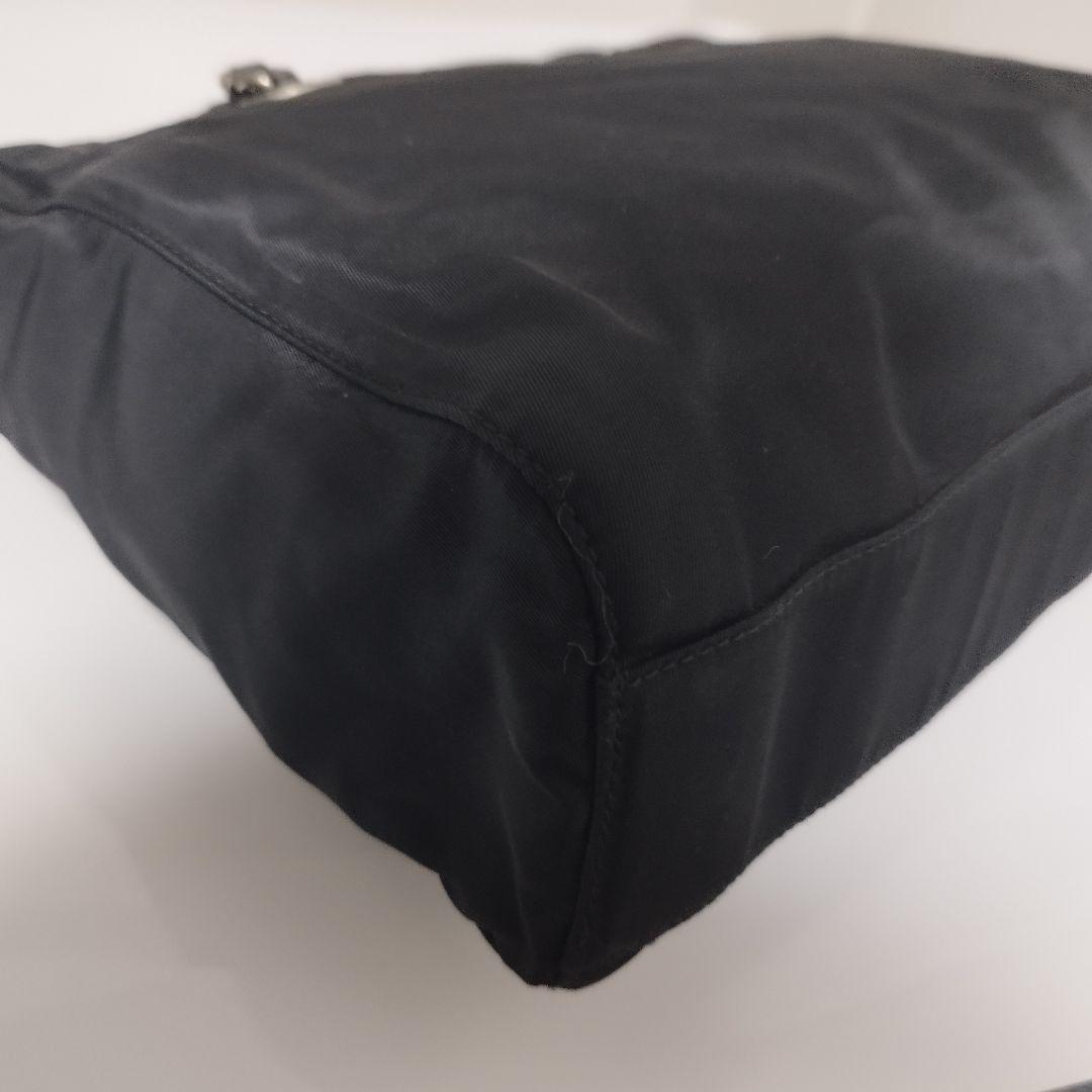 美品☆　プラダ　シルバーチェーン　ショルダーバッグ　ナイロン　三角ロゴプレート