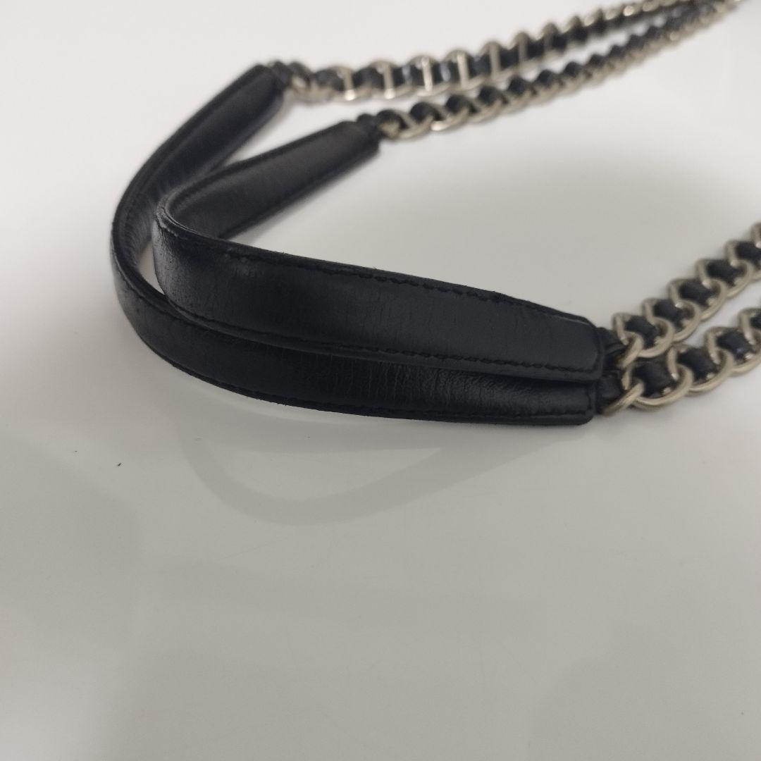 美品☆　プラダ　シルバーチェーン　ショルダーバッグ　ナイロン　三角ロゴプレート