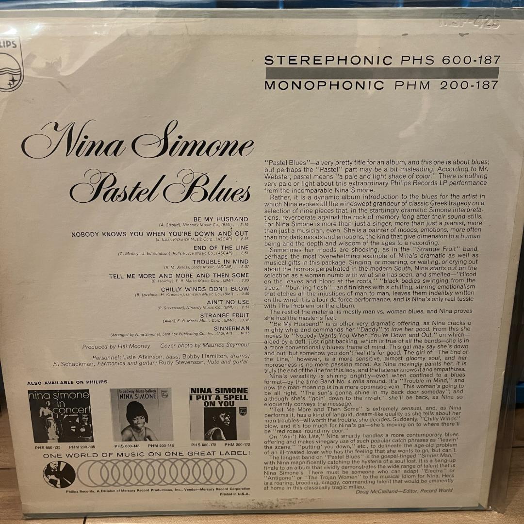 USオリジナル盤 Nina Simone Pastel Blues モノラル盤