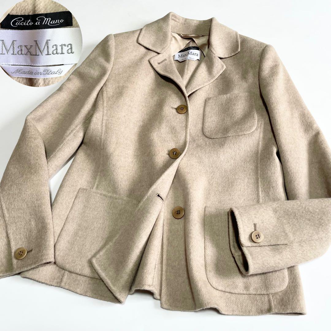 ピ*ー様 MaxMara 白タグ イタリア製 クチートアマーノ カシゴラ ジャケ