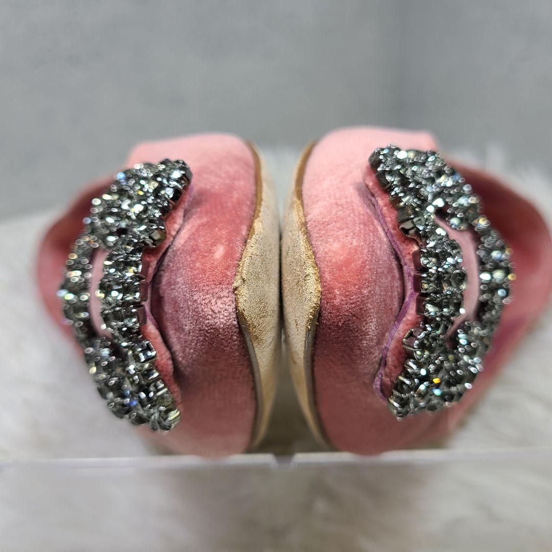 希少サイズ33【マロノブラニク】ハンギシ　フラット　ベルベットピンク