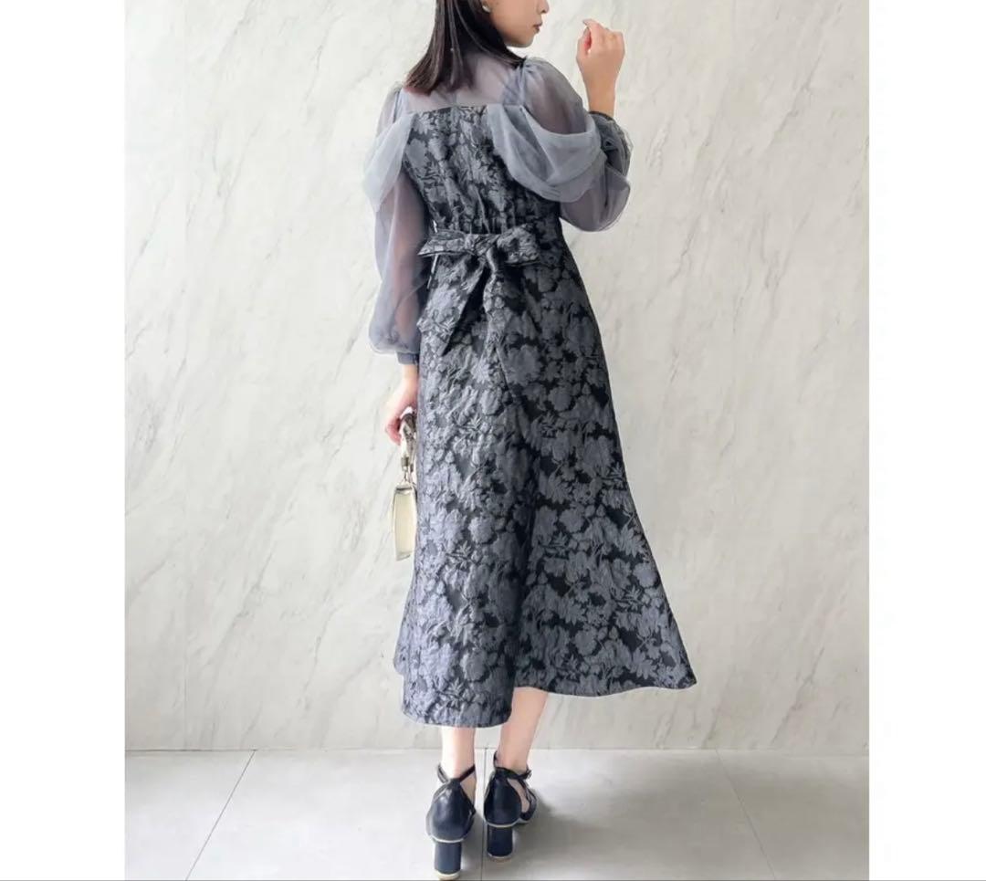 dazzlin シアーベールセミフレアワンピース　オケージョンドレス　結婚式