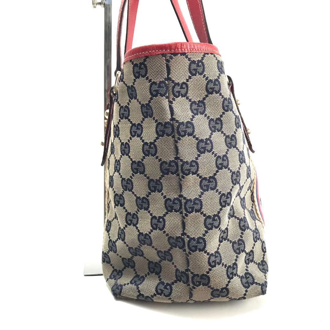グッチ GUCCI GGトートバッグ レッド キャンバス シェリーライン