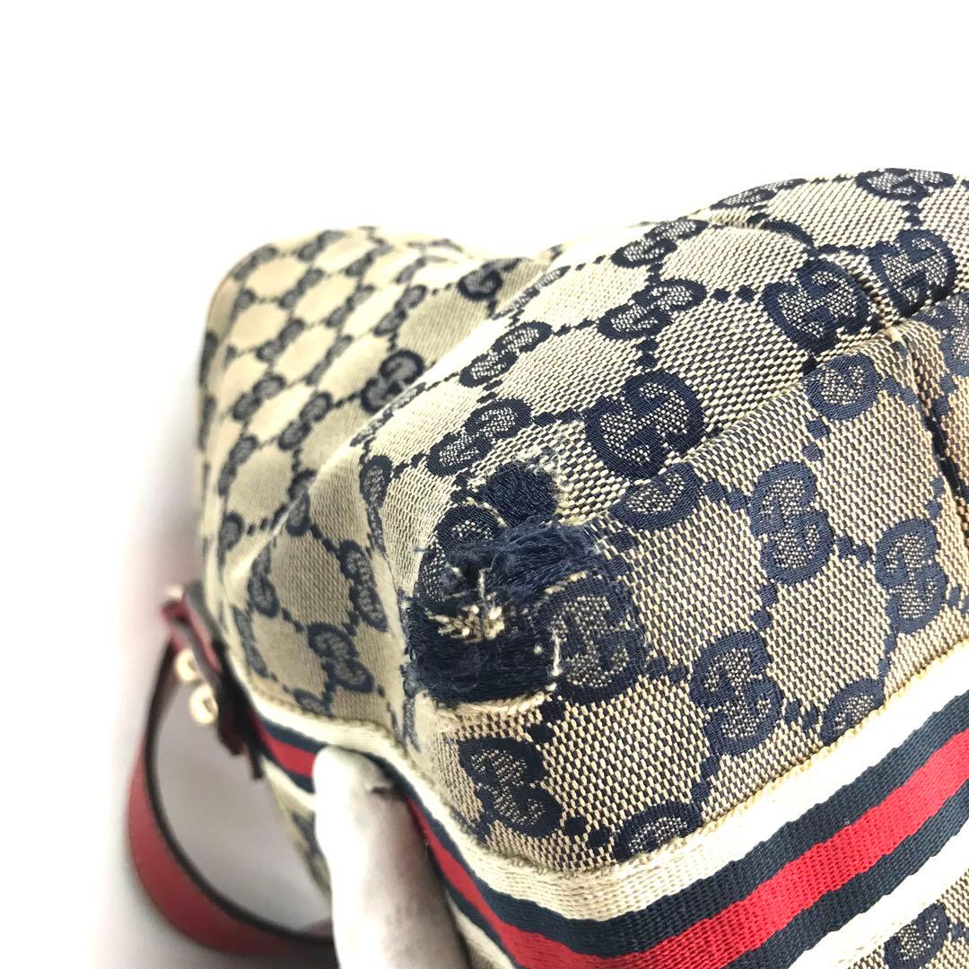 グッチ GUCCI GGトートバッグ レッド キャンバス シェリーライン