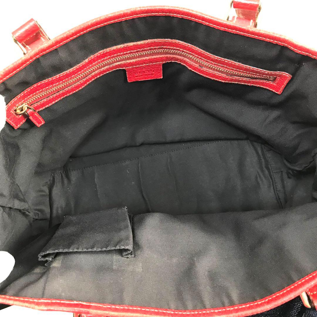 グッチ GUCCI GGトートバッグ レッド キャンバス シェリーライン