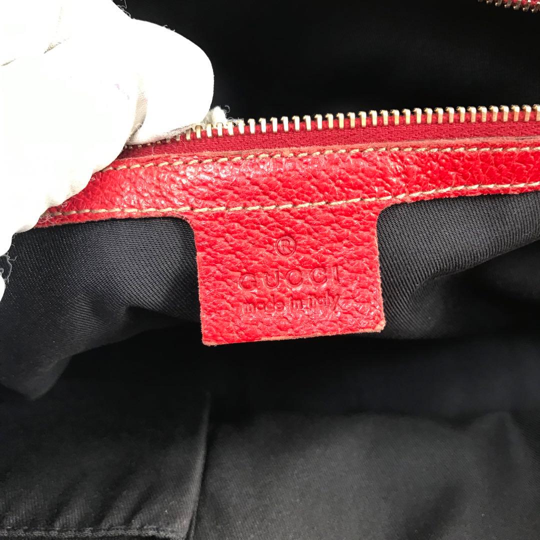 グッチ GUCCI GGトートバッグ レッド キャンバス シェリーライン
