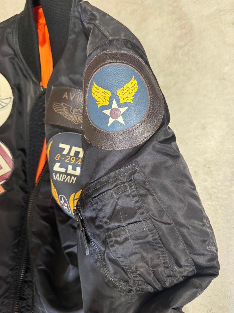 【AVIREX】長渕剛 MA-1 トップガン TOP GUN 黒 sizeL