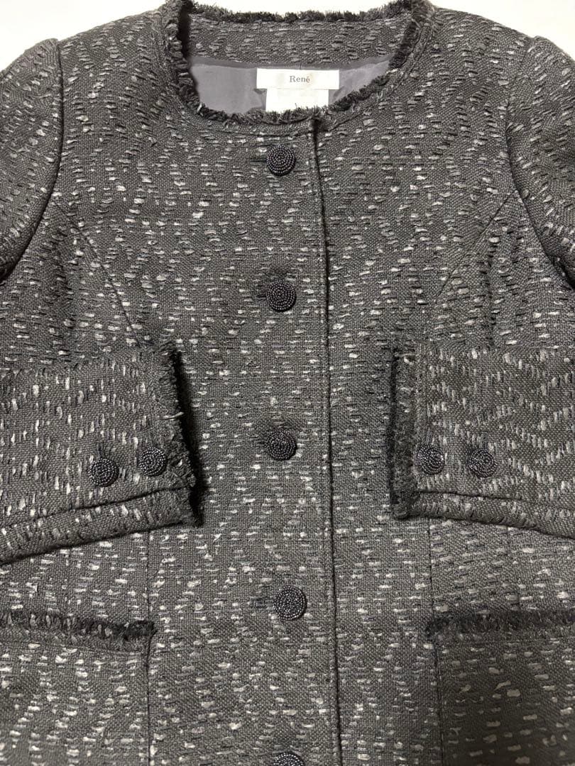 専用ページ　Rene ロングコート　ブラックツィード38