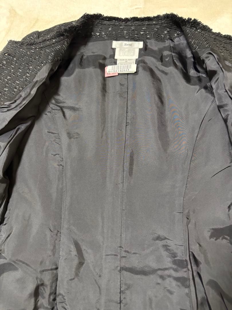 専用ページ　Rene ロングコート　ブラックツィード38